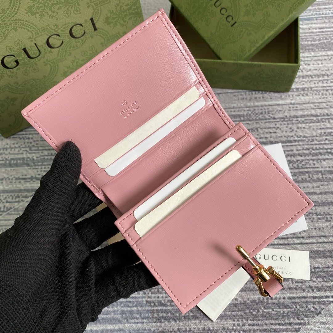 Gucci Jackie 1961 Card Case Wallet 645536 Pink